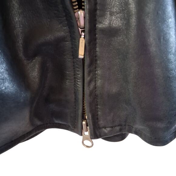 Durkee's Express American Classic Leather Mission Biker Motorcycle Jacket BLK-M - Picture 3 of 10